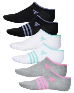 Adidas Girl's Superlite No Show 6-Pack Sock Multi