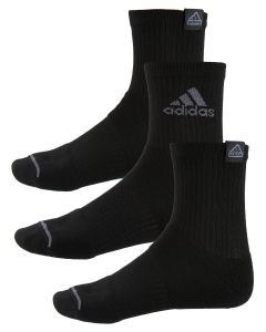 Adidas Men's Cushioned 3.0 3-Pack Quarter Sock Black