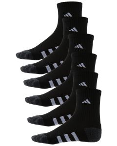 Adidas Youth Cushioned Crew 6-Pack Sock Black