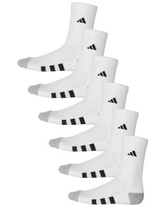 Adidas Youth Cushioned Crew 6-Pack Sock White